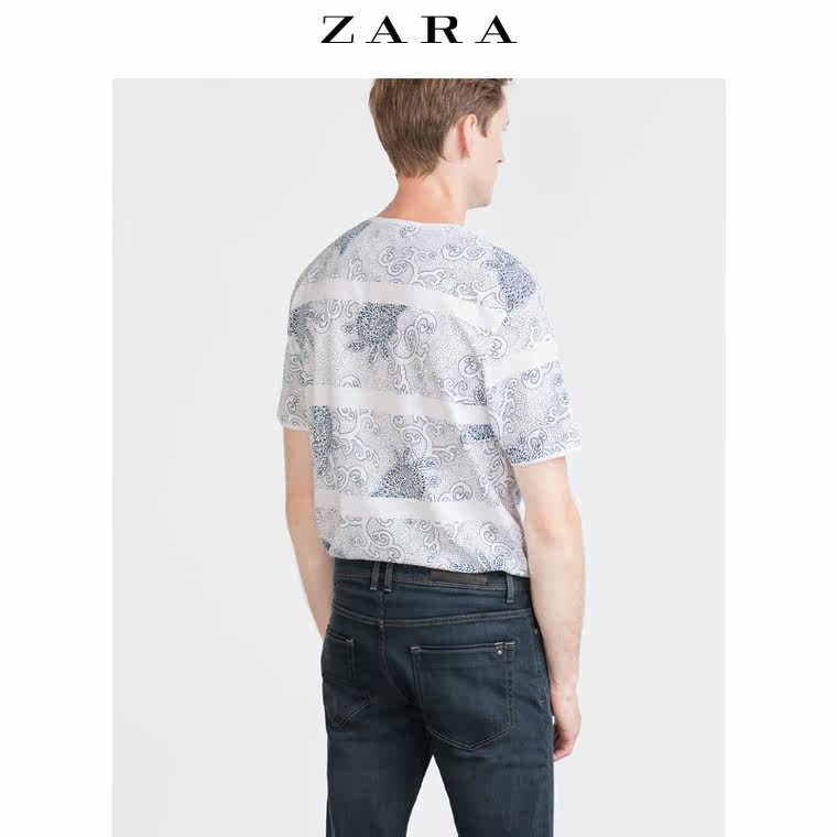 ZARA 男装 花带 T 恤 00495305250