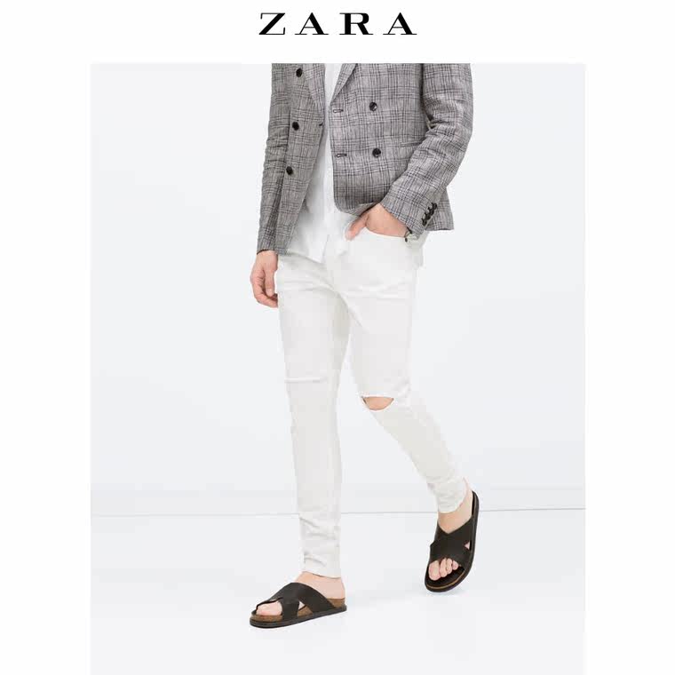 春夏折扣 ZARA 男装 剪洞长裤 06917421250