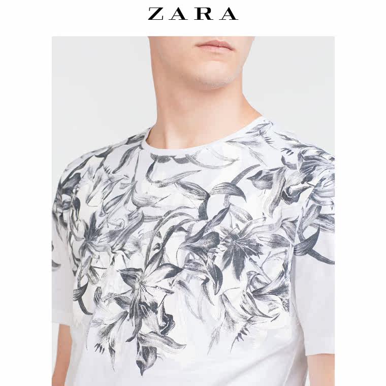 ZARA 男装 抵肩拼接 T 恤 00495306250