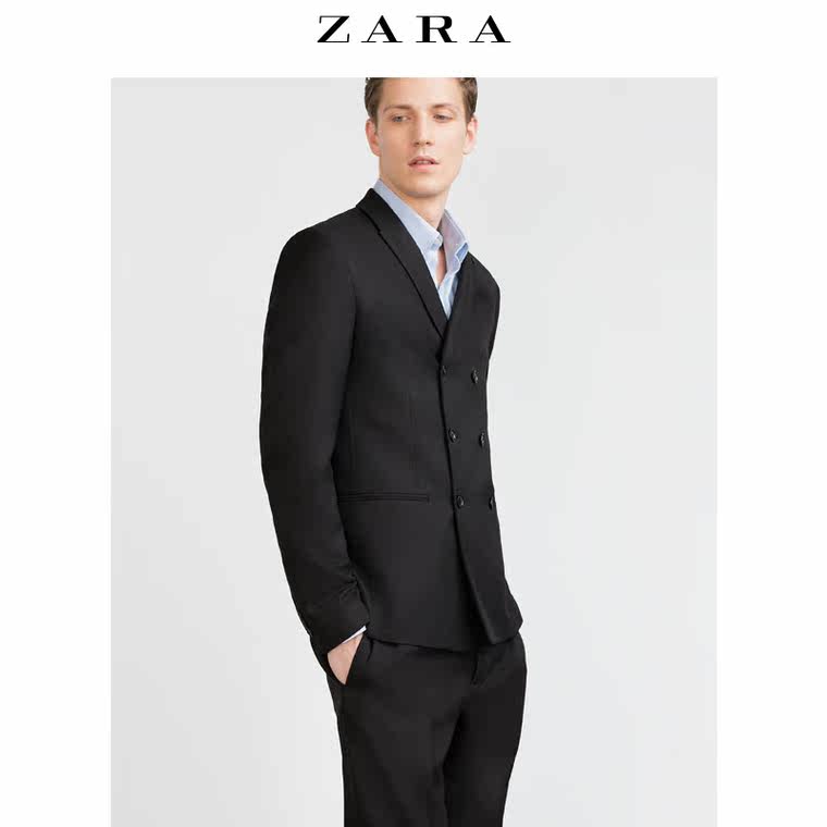 ZARA 男装 双排扣结构休闲西装外套 03649302800