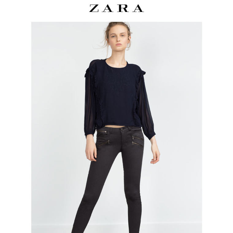 ZARA 女装 高弹力骑士牛仔裤 05899162922