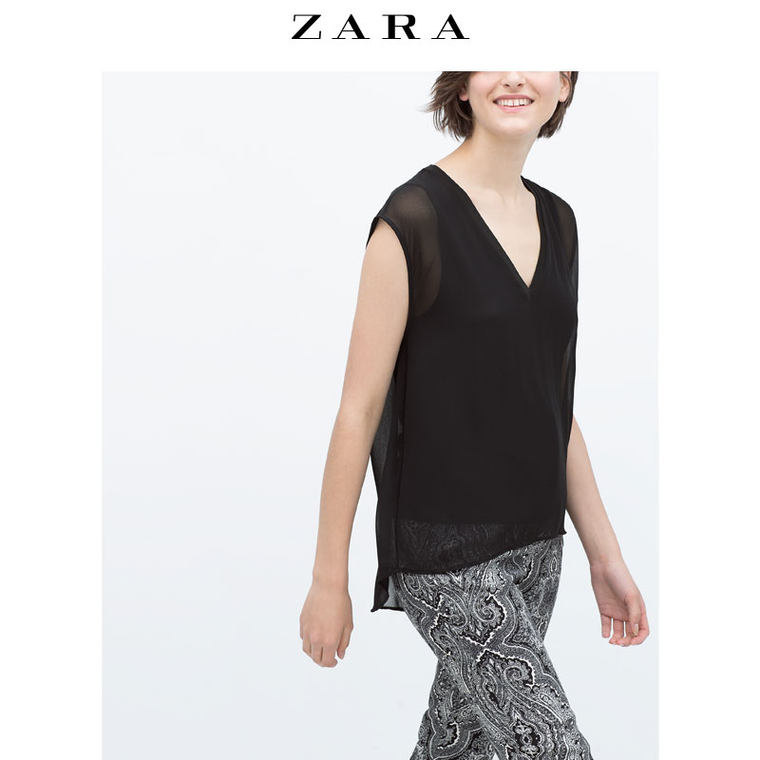 ZARA女装 罗纹领口 04886072800