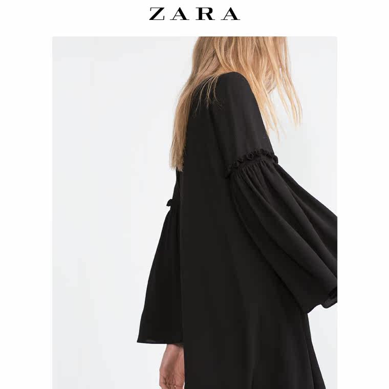 ZARA TRF 女装 钟形袖连衣裙 04530256800