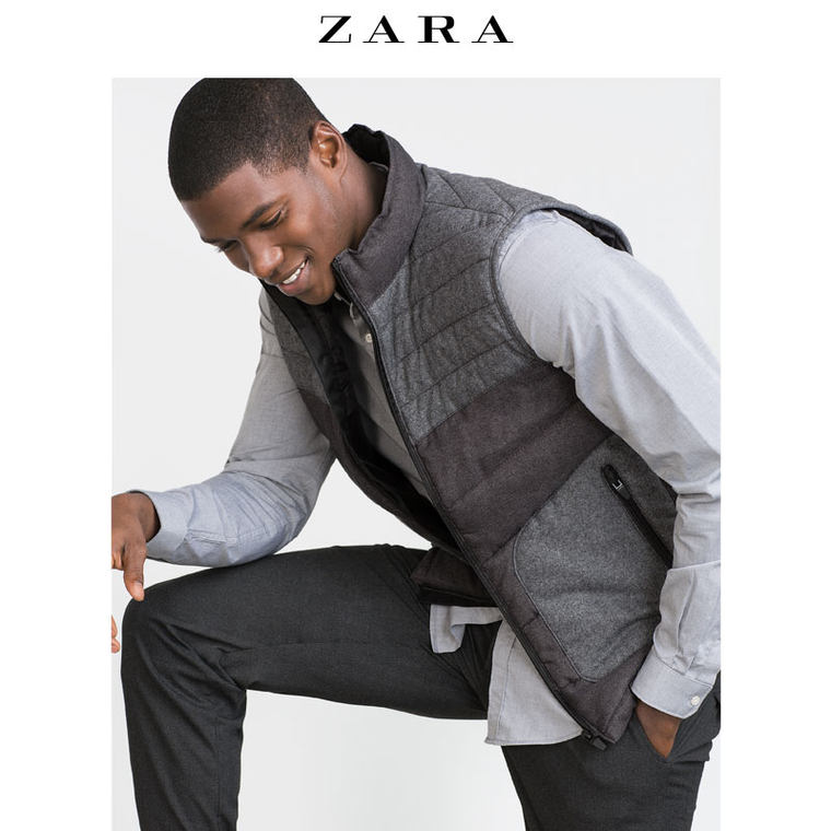 ZARA 男装 后背拼接背心 06719302802