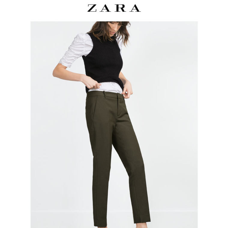 ZARA 女装 棉质长裤 06136042507