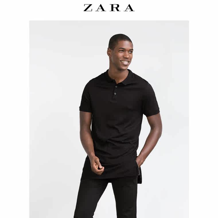 ZARA 男装 长款拉链马球衫 00526305800