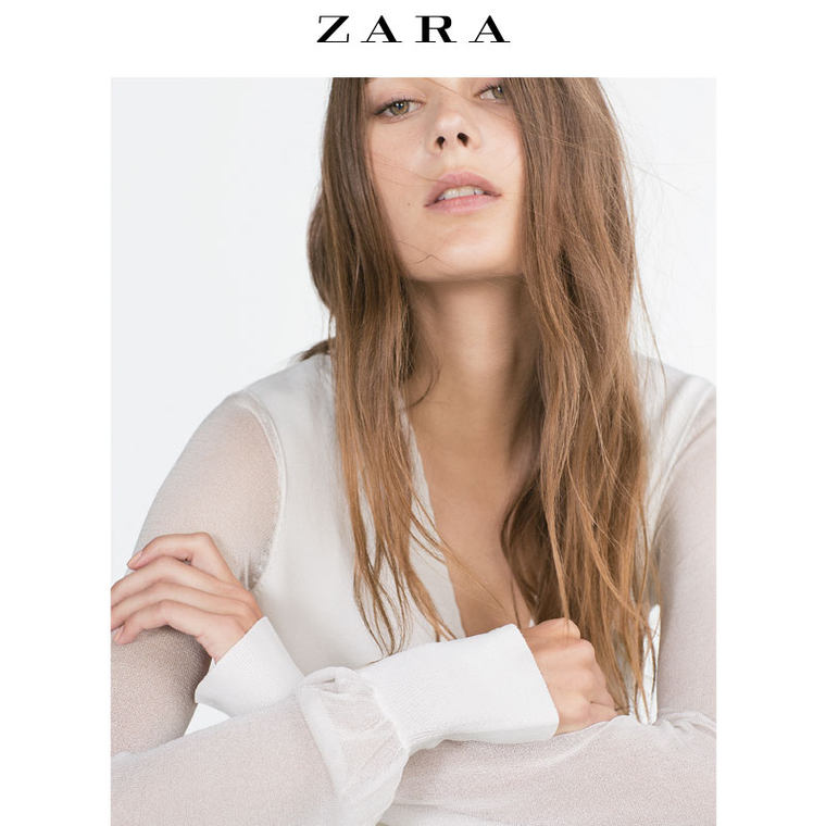 ZARA 女装 透明袖针织衫 05646009251