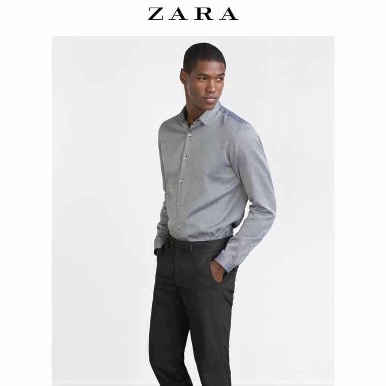 ZARA 男装 粗花呢衬衫 05478300800