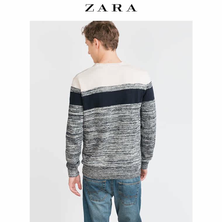 ZARA 男装 条纹拈丝针织衫 00693307401