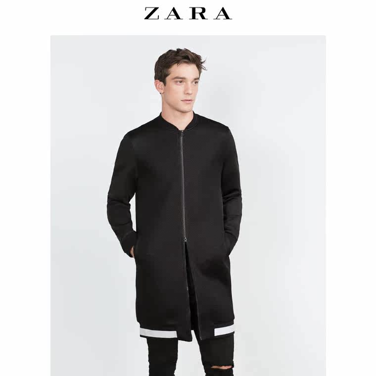 ZARA 男装 长版飞行员外套 08574303800