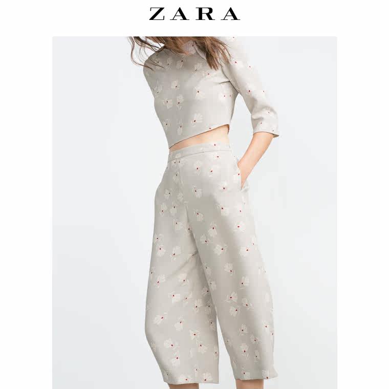 ZARA 女装 七分宽腿裤 07791073811