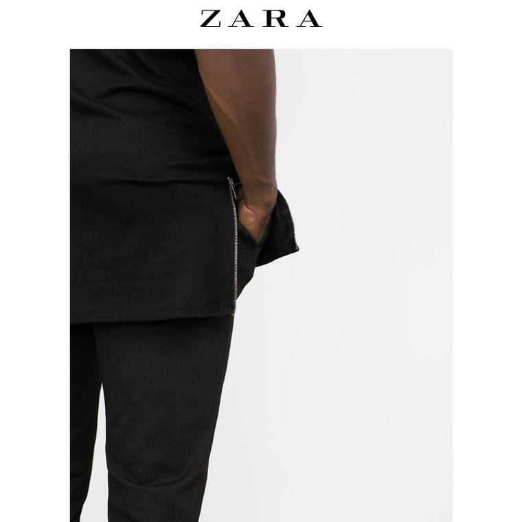 ZARA 男装 长款拉链马球衫 00526305800