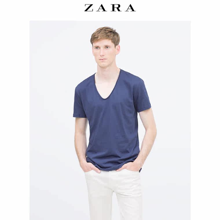 ZARA 男装 V 领 T 恤 00722306420