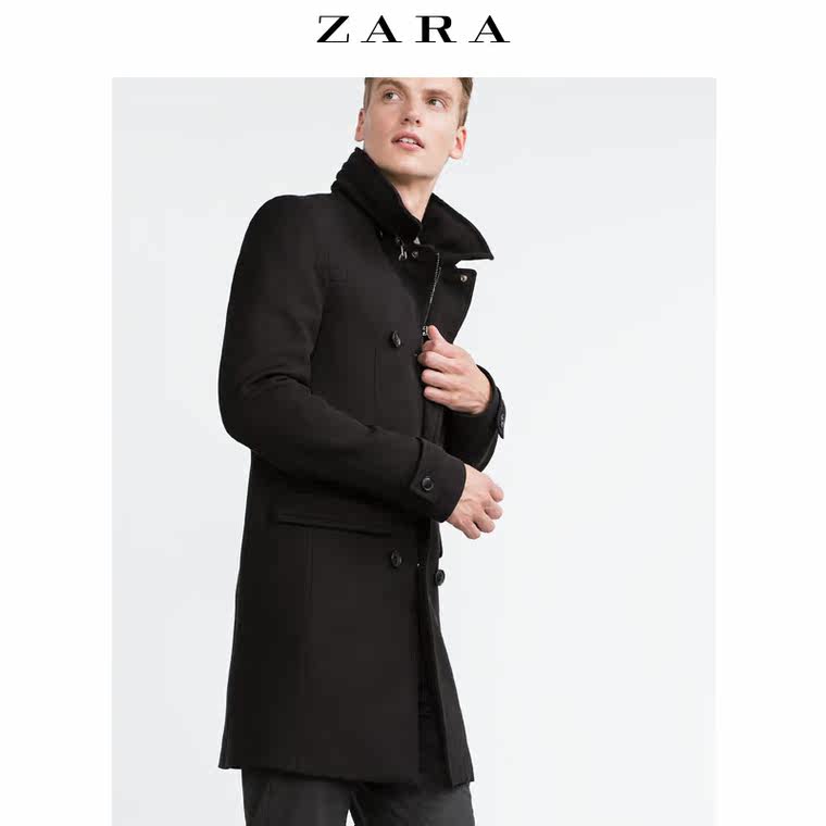 ZARA 男装 搭扣领饰大衣 07179300800