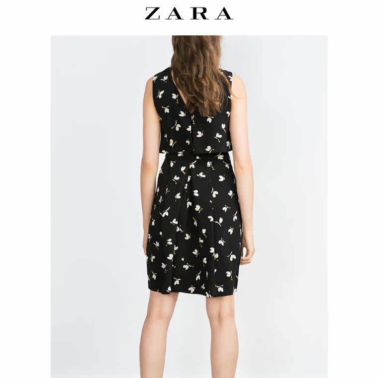 ZARA 女装 印花吊带连身裙 07804072093