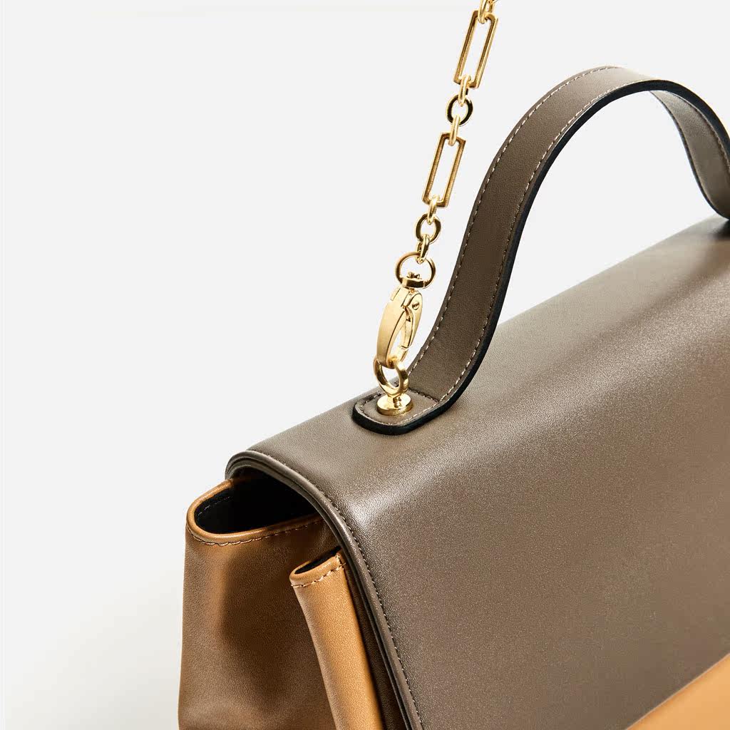 zara 女包 链条双色都市手提包 18050104124