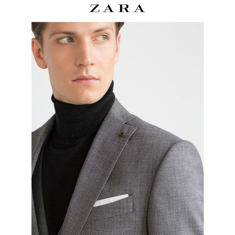 ZARA 男装 羊毛休闲西装外套 01564318803