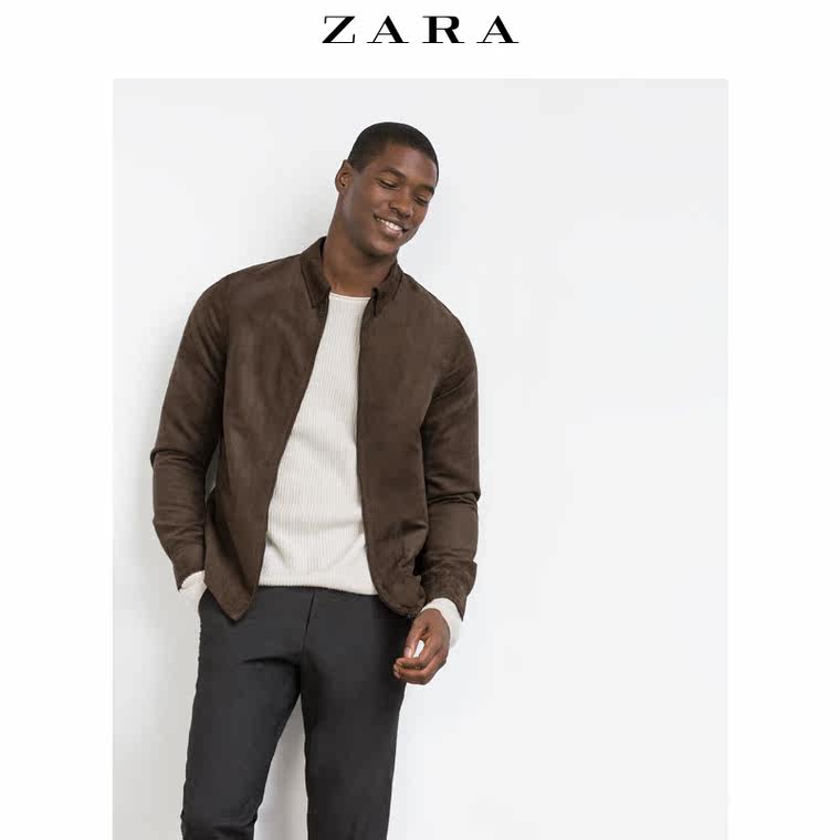 ZARA 男装 人造绒面革罩衫 04341311507