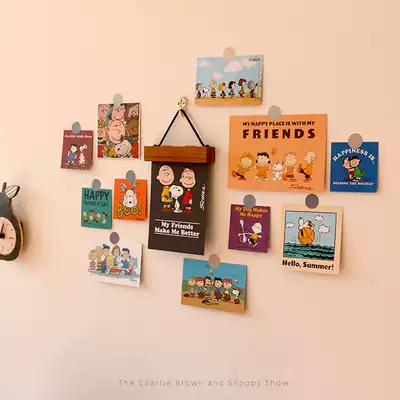 Charlie & Snoopy Snoopy wall desk decoration card cute photo wall face sticker card illustration