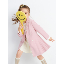 Girl coat 2021 Autumn New middle child Korean version of foreign style windbreaker children slim pleated suit skirt tide