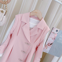 Girls windbreaker in the long spring and autumn 2021 new childrens coat little girl pink foreign style Korean bow tide