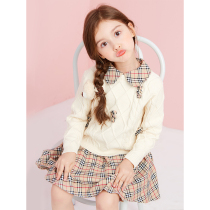 Girl Set 2021 Spring and Autumn New Tong Sweater Dress Two-piece Korean version of foreign style Net Red little girl