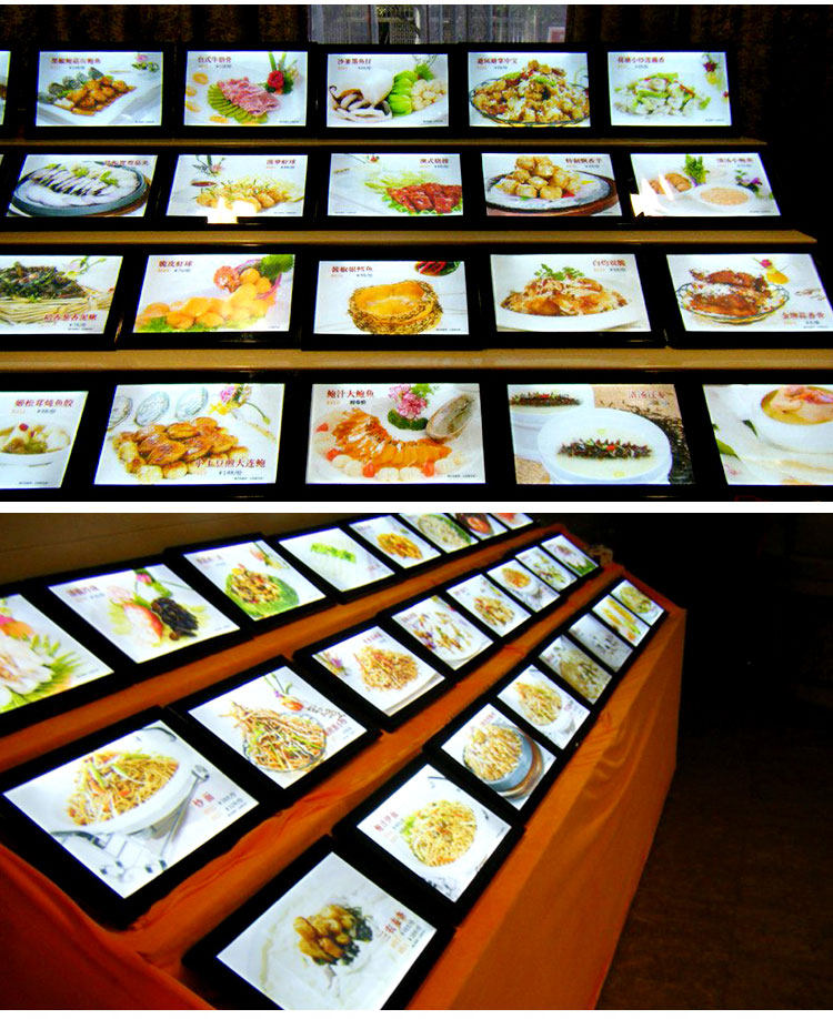 led水晶点菜无线磁吸菜牌发光菜谱点餐超薄价目表菜单灯箱