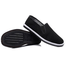 Yongshuo wears breathable elastic mouth black cloth shoes casual shoes for men and women drivers single shoes spring and autumn all match shoes