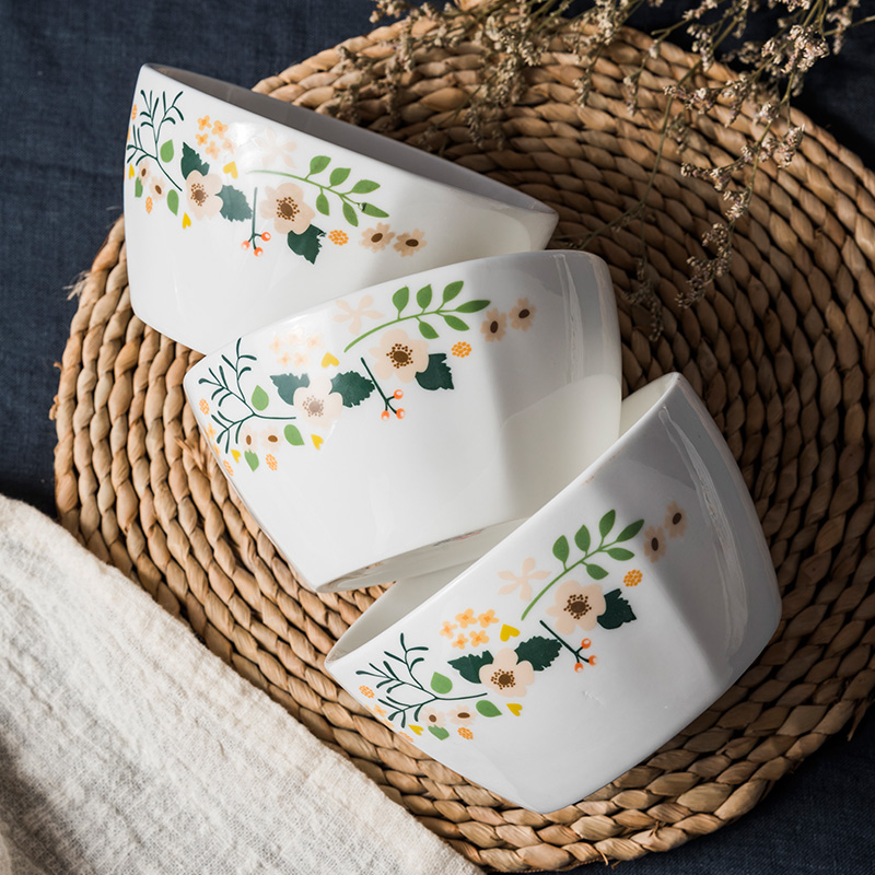 Dishes suit household gift box Dishes Japanese soup bowl chopsticks tableware jingdezhen ceramic plate set bowl of northern Europe