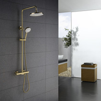 Exit German Wire Drawing Brass Golden Thermostatic Shower Shower Shower Suit Toilet Bathroom Shower Nozzle