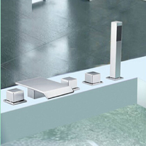 Five-hole bathtub five sets of tap waterfall Water out-of-the-copper-plated chrome shower shower suit