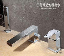 Bathtub tap lengthened hot and cold full copper cylinder edge type three-piece joint hole split shower head suit