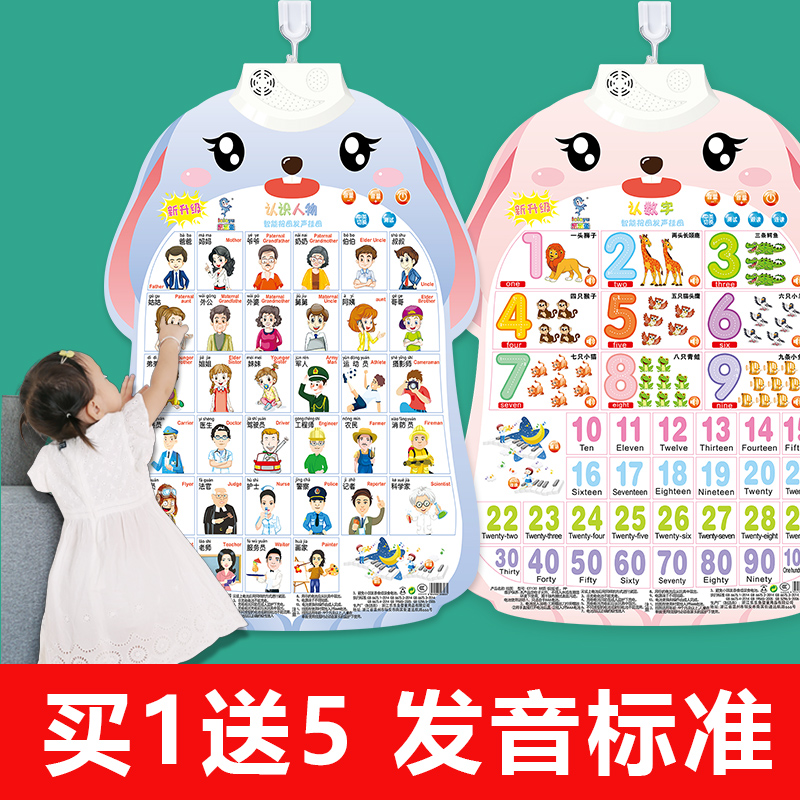 Baby sound wall chart Learning artifact Sound early education literacy map Baby Pinyin alphabet Wall sticker Children's toys