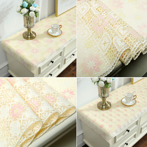 Hollow lace PVC TV cabinet cloth Bedside table mat Coffee table mat Imitation lace tablecloth table mat Hollow waterproof