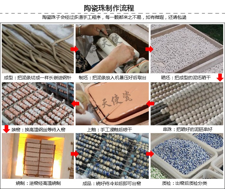 Jingdezhen ceramic beads mixed handicraft class beaded kindergarten diy bracelet loose bead weighing kilograms bag in the mail