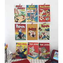 Korea ins Cat and mouse Bugs Bunny retro cartoon poster dormitory wall decoration card wall sticker new