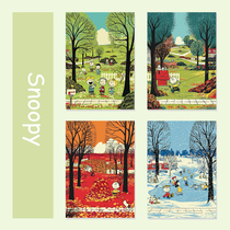 Snoopy spring summer autumn and winter poster ins Korean cute girl bedroom wall background decoration