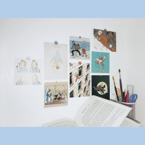 ins Japan and South Korea The adventures of Tintin illustration card animation small poster postcard Bedroom wall decoration