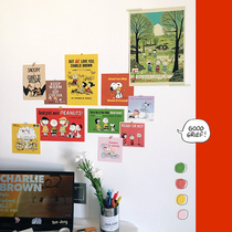 Cute Snoopy card ins wind cartoon illustration girl poster bedroom wall background decorative wall sticker