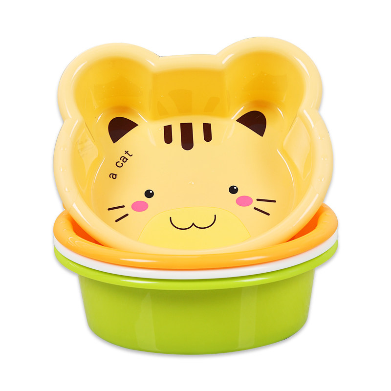 新生儿脸盆洗脚盆宝宝小脸盆儿童卡通动物洗漱pp盆婴儿面盆洗手盆