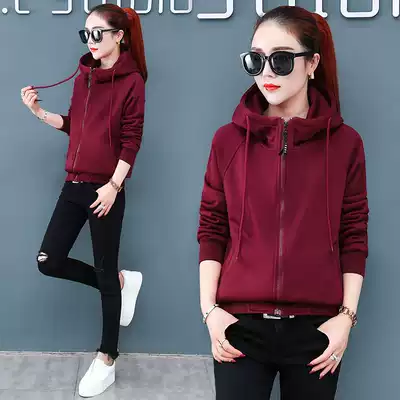 Zipper sweater jacket women's spring and autumn Korean version of loose thick top cardigan 2021 new spring and winter women's clothing