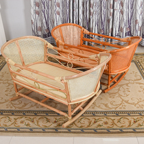 Rattan woven rattan chair Baby cradle Baby extra large rocking bed Cradle bed rocking chair Childrens bed bb shaker