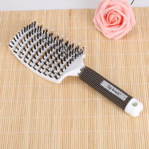 Shake sound Shunfa wide tooth big bend hair comb Ribs curly hair comb Styling comb Male curved massage air cushion comb Female