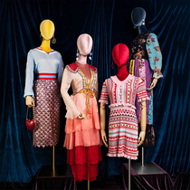 Clothing store model womens half body Korean version color velvet female model props model shelf window display rack