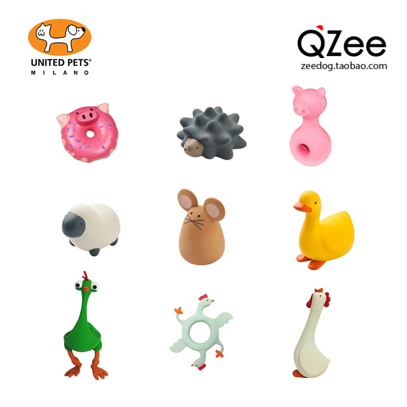 QZee Dogs Toys Vocal UNITED PETS ITALY Imported Pets Natural Latex Resistant Bite Quick Bite Glue