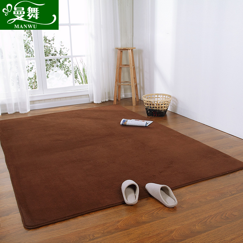 珊瑚绒加厚地毯现代简约卧室客厅茶几沙发满铺床边飘窗长方形地毯产品展示图2