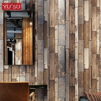 Industrial style decoration retro nostalgic wood wood grain wallpaper hotel restaurant clothing hairdressing barber shop special wallpaper