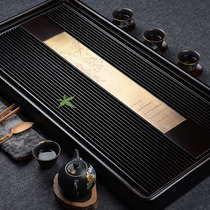 Jinge whole ebony tea tray King size drainage tea sea household simple solid wood tea table Bakelite tray