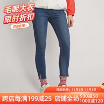 Aiger Spring and Autumn Mid-waist skinny jeans micro-elastic good wear comfortable A- 1-398