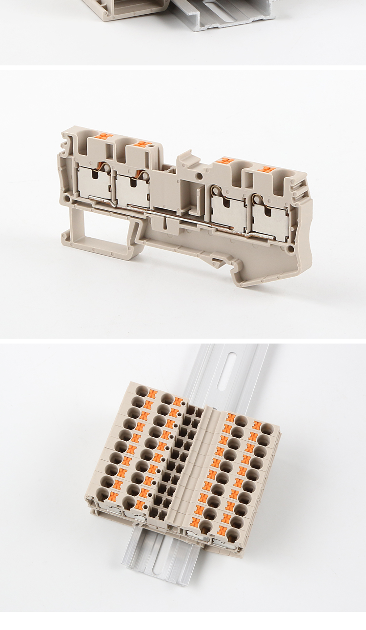 5平方直插式接线端子排铜dp2.5-tr两进两出